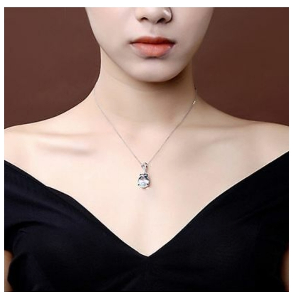 NEW!!! NWT NATURAL AQUAMARINE 925 SILVER CHAIN - Picture 4 of 7